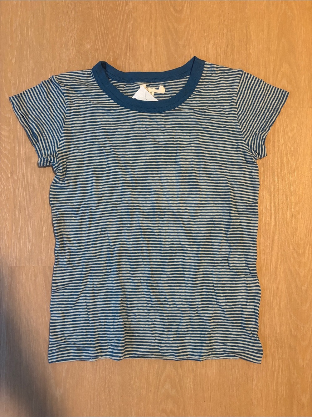 NWT Madewell Blue Striped Short Sleeve Cotton Tee size XS
